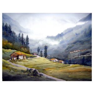 'Cloudy Himalaya Mountain Landscape' (Print)